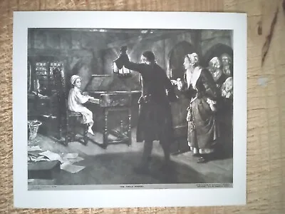 THE CHILD HANDEL VTG 12 X10  PERRY ENGRAVING PRINT.EX-LIB STICKER IN BACK*PPB • $13.49