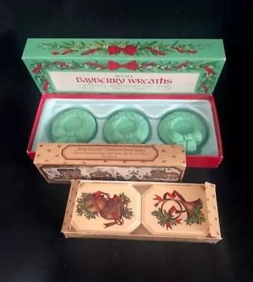 Lot Of Two Vintage Avon Soaps Christmas Wreaths & Country Christmas • $11