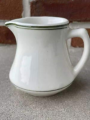 Alleghany China Vitrified Warner PA  Small Creamer Green Striping Vintage Restau • $14.99