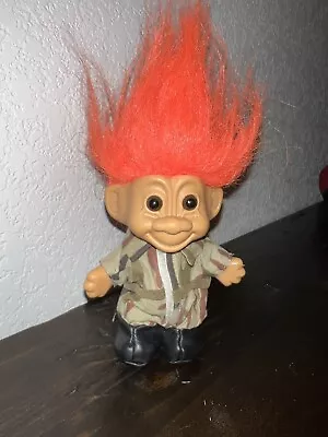 Vintage Russ Troll Doll Army Military Orange Hair Camo Uniform Soldier Toy • $9.99