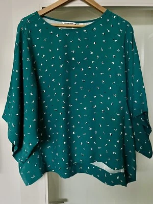 $19.99 • Buy Ladies Country Road Emerald Green Boxy Top Sz 16 Exc 