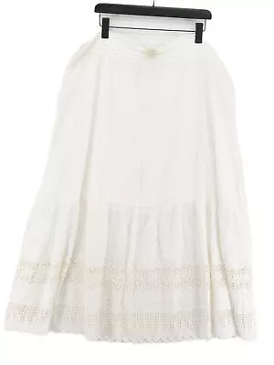 Laura Ashley Women's Maxi Skirt UK 20 White 100% Cotton Long Maxi • £28.25