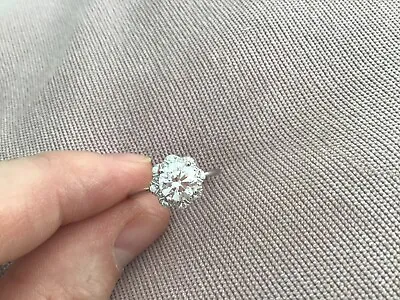 $111.71 • Buy 1.1 Carat Lab Created Diamond Solitaire Ring Platinum Plated 925 M & Half