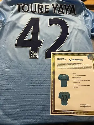 Yaya Toure's Official Manchester City Signed Shirt 2013/14 & Pictures + COA • £100