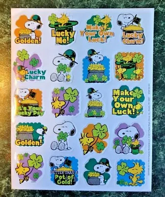 PAPER MAGIC Snoopy St. PATRICKS DAY Lucky IRISH PEANUTS Sticker Sheet SCHULZ  • $3.55