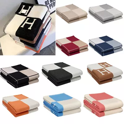£33.58 • Buy 135*180 H-Blanket Wool Cashmere Throw Plaid Blankets Shawl Sofa Aircraft Bedding