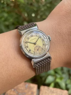 RARE Vintage Movado Acvatic Scarab Watch 1940's F.borgel Case • $452.03