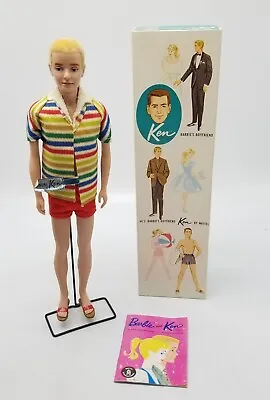 Vintage 1961 Mattel KEN Doll Blonde Flocked Original Box #750 Barbie's Boyfriend • $424.99