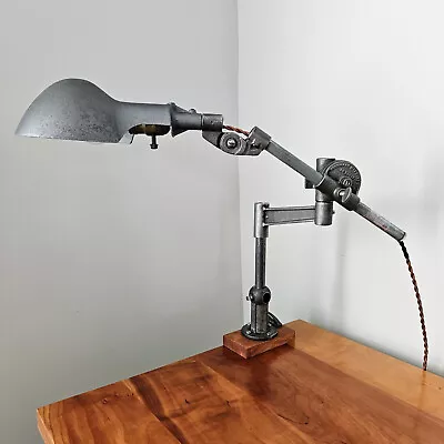 Vintage Industrial Lamp. Woodward Industrial Lamp. Steampunk Desk Lamp. • $395