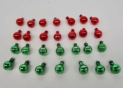 Vintage Feather Tree Mercury Glass Mini Ornament Lot 28 Red Green 1/2  Ball • $19.99