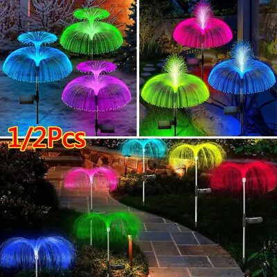 2PACK Solar Power Garden Lights LED 7 Colors Chang Jellyfish Stake Lamp Outdoor. • £6.49