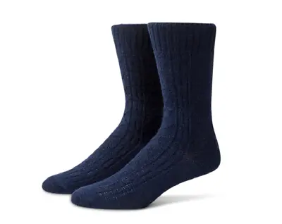 B. Ella NAVY Fisherman's Stitch 34% Wool Emerson Women's Crew Socks  • $16.96