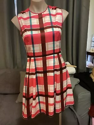 KATE SPADE Fit & Flare Dress Multi Coloured 100% Silk Size 4 • $62