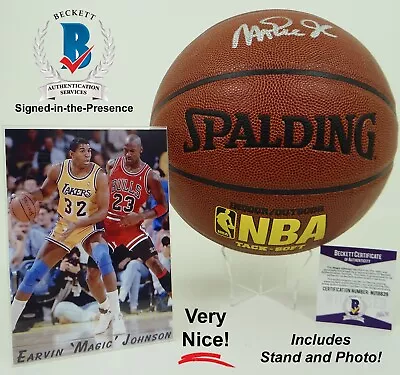 Earvin Magic Johnson Lakers Hand Signed Spalding NBA Ball W/ Beckett BAS COA • $169.95