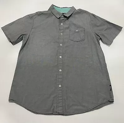 MODERN AMUSEMENT Men’s Button-Up Short-Sleeve Shirt Gray Size Large • $13.45