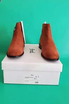 Women's Zip Leather Ankle Boots Brown Deep Tan) UK Size 4 • £29.99
