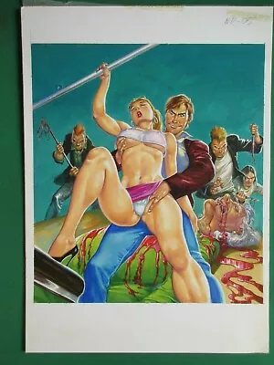 Breasts Sexy Babe Violent Slasher Gore Old Woman Dead Slash Mexican Cover Art • $199.99