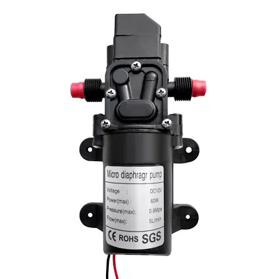 $14.99 • Buy DC12V 100PSI 5L/Min 60W Electric Diaphragm Water Pump Self Priming High Pressure