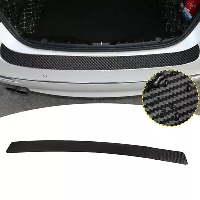 Black Carbon Fiber Car Rear Bumper Trunk Protector Trim Sticker Auto Accessories • $7.37