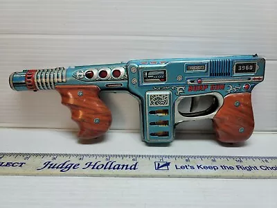 Made In Japan Pressed Tin Toy Burp Tommy Machine Gun Works • $275