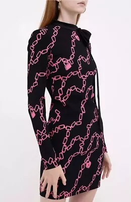 RED Valentino Black Chain And Padlock Mini Viscose Dress New With Tag Unworn • £201.07