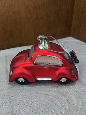 Beautiful Red Crate & Barrel Mercury Glass Volkswagen VW Car Ornament Skis • $11.97