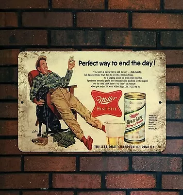 Vintage 8in X 12in Miller High Life Metal Sign • $10.99