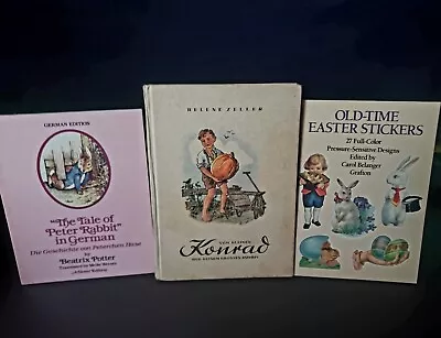 Vintage Lot Of Children's Mini Books In German And Easter Sticker Book 1951 • $9.99