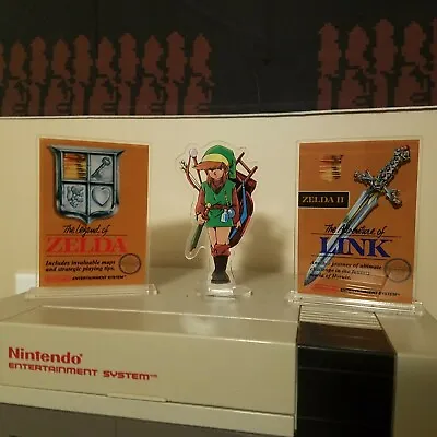 The Legend Of Zelda Acrylic Standees ▲ Zelda 1 & 2 Box Art ▲ Retro Link ▲ NES • $6