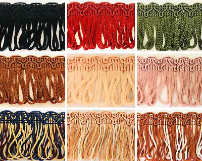 30mm Silky Loop Fringe Sewing Crafts Curtains Lampshade Trimmings By The Metre • £8.50