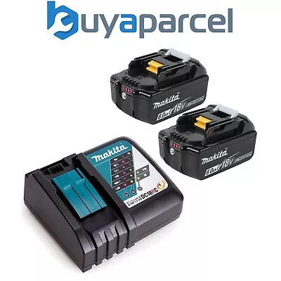 Makita BL1860 18v 6.0ah Lithium Batteries Twin Pack + DC18RC Fast Charger • £199.99