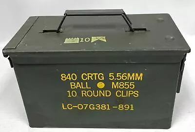 Vintage 840 Cartridge 5.56MM Ball M855 10 Round Clips Ammunition Field Box • $24.99