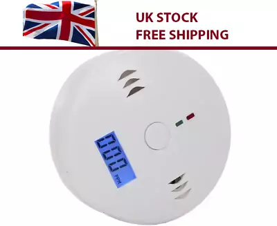 Carbon Monoxide Detector Alarm Digital Battery Powered Warning Alarm Sensor LED • £6.99