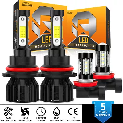 For Nissan Frontier 2005-2020 - 4PC 6000K LED Headlight Hi-Low + Fog Light Bulbs • $34.99