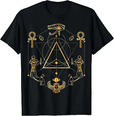 NEW Eye Of Horus Sacred Geometry Ancient Egypt Ankh Scarab Gift Idea Tee T-Shirt • $23.98