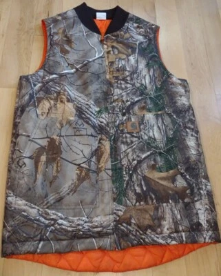 $19.49 • Buy Carhartt Woman's Camo Blaze Orange Reversible Vest Size 18/20