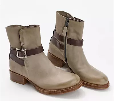 Miz Mooz Leather Buckle Ankle Boots - Novo Women's Pebble -EU 36(US 5.5-6) NIB • $79.99