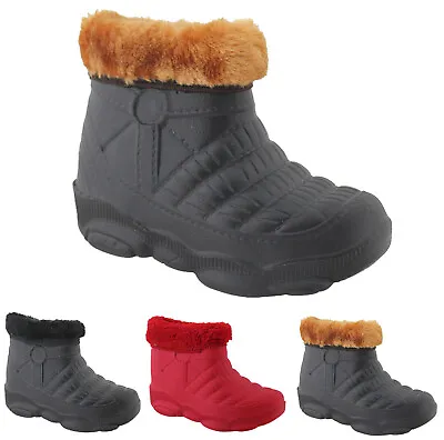 Infants Girls Boys Winter Snow Boots Moon Rubber Mucker Wellington Wellies Shoe • £5.95