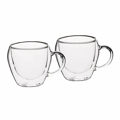 £17.99 • Buy KitchenCraft Le’Xpress Set Of 2 Double Walled Insulated Glass Tea Cups Boxed