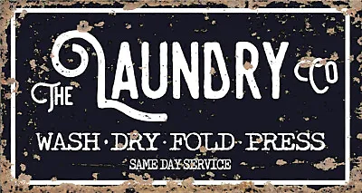 £3.99 • Buy Vintage Retro Laundry Wash Dry Fold Press Bathroom Kitchen Metal Sign Novelty