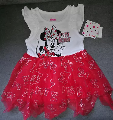 @*disney Minnie Mouse  It S My Birthday  Graphic Print Party Dress*@nwt 18m 24m • $21.49