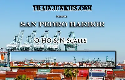 TrainJunkies San Pedro Harbor Model Railroad Backdrop • $79.95