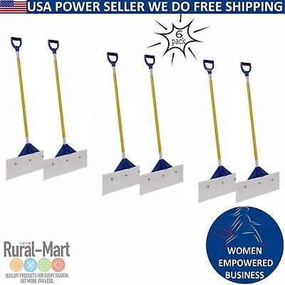 6pk Snow Shovel Pusher Plow Poly 36'' Blade Bucket With Reflective Tape • $311.60