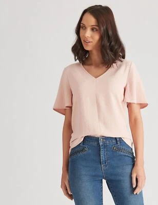 $12 • Buy Katies Knitwear Textured Flutter Sleeve Top Womens Size L Clothing  Tops Tunic