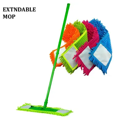 Extendable Microfibre Mop Sweeper Cleaner Wooden Laminate Tile Floor Wet Dry • £7.87