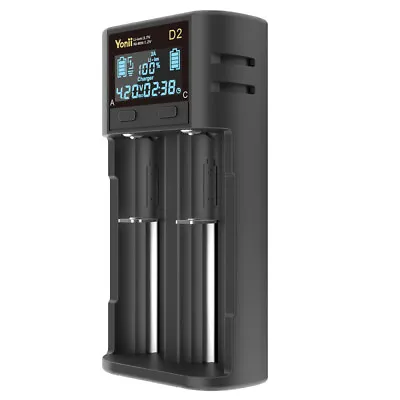 2 Slots Smart Battery Charger Universal Lithium Battery Charger USB Charger • £11.99