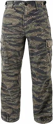 Tiger Stripe Camouflage Military Rip-Stop Vintage Vietnam Fatigue Pants • $55.99