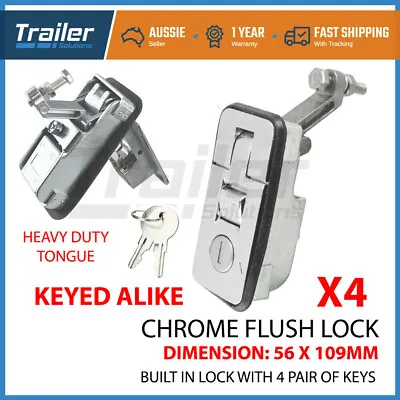$64.09 • Buy X4 Large Chrome Compression Lock, Push Latch, Tool Box, Canopy RV Pop Up Trailer