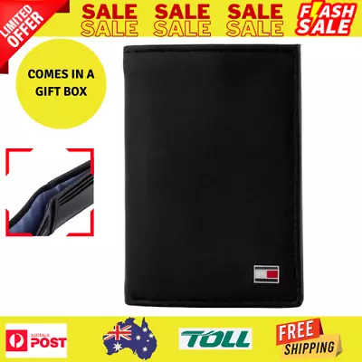 Tommy Hilfiger Oxford Slim Trifold Leather Wallet - Black • $47.89