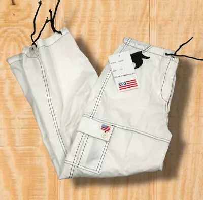 $99.99 • Buy Vintage Nwt Ufo Parachute Kids Girls 10 Jnco Rave Pants White Black Skate 69570
